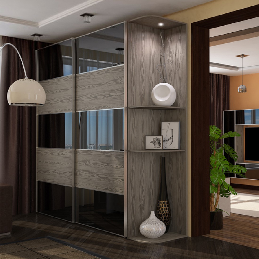 armoire rectangulaire dans le salon