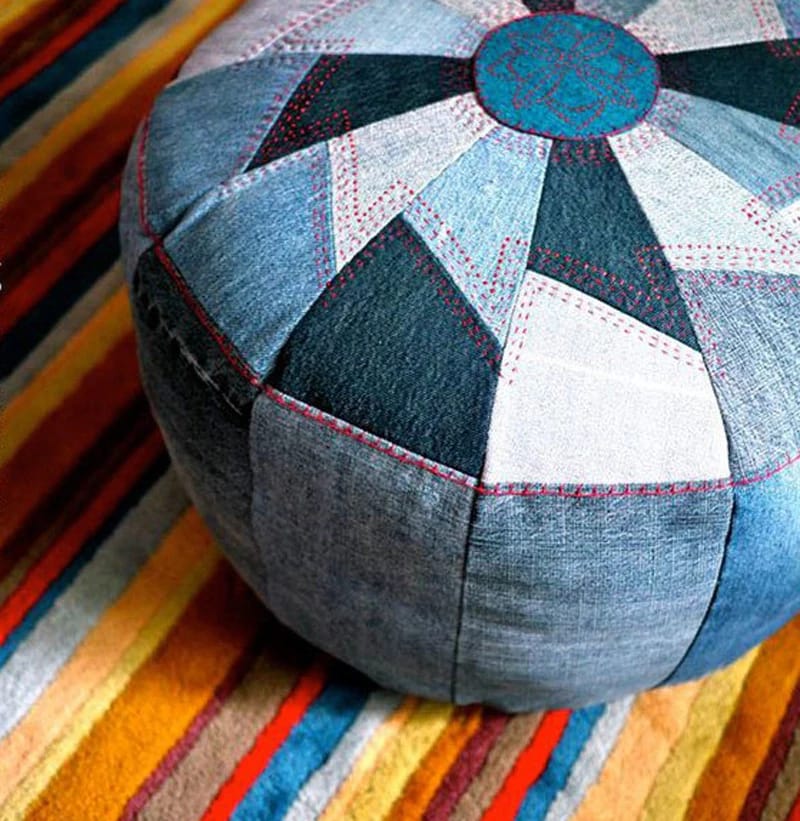 pouf en jean