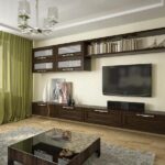 sala com cortinas verdes