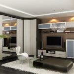 sala com mesa marrom