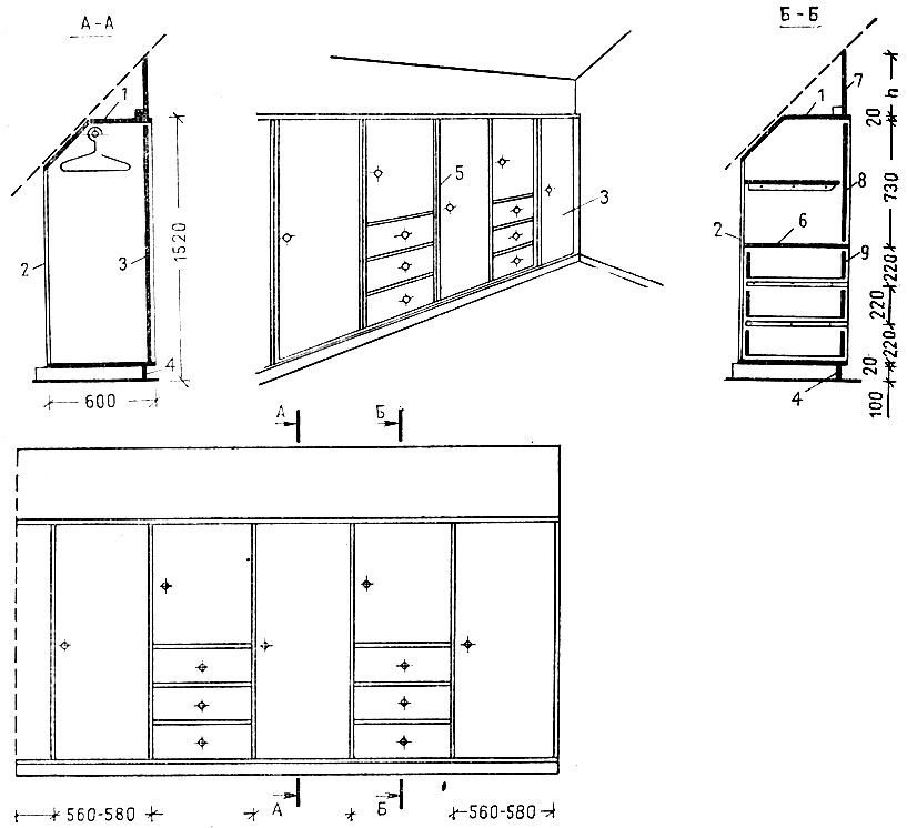 Dachboden Kleiderschrank Zeichnung