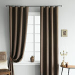 cortinas marrons na cozinha