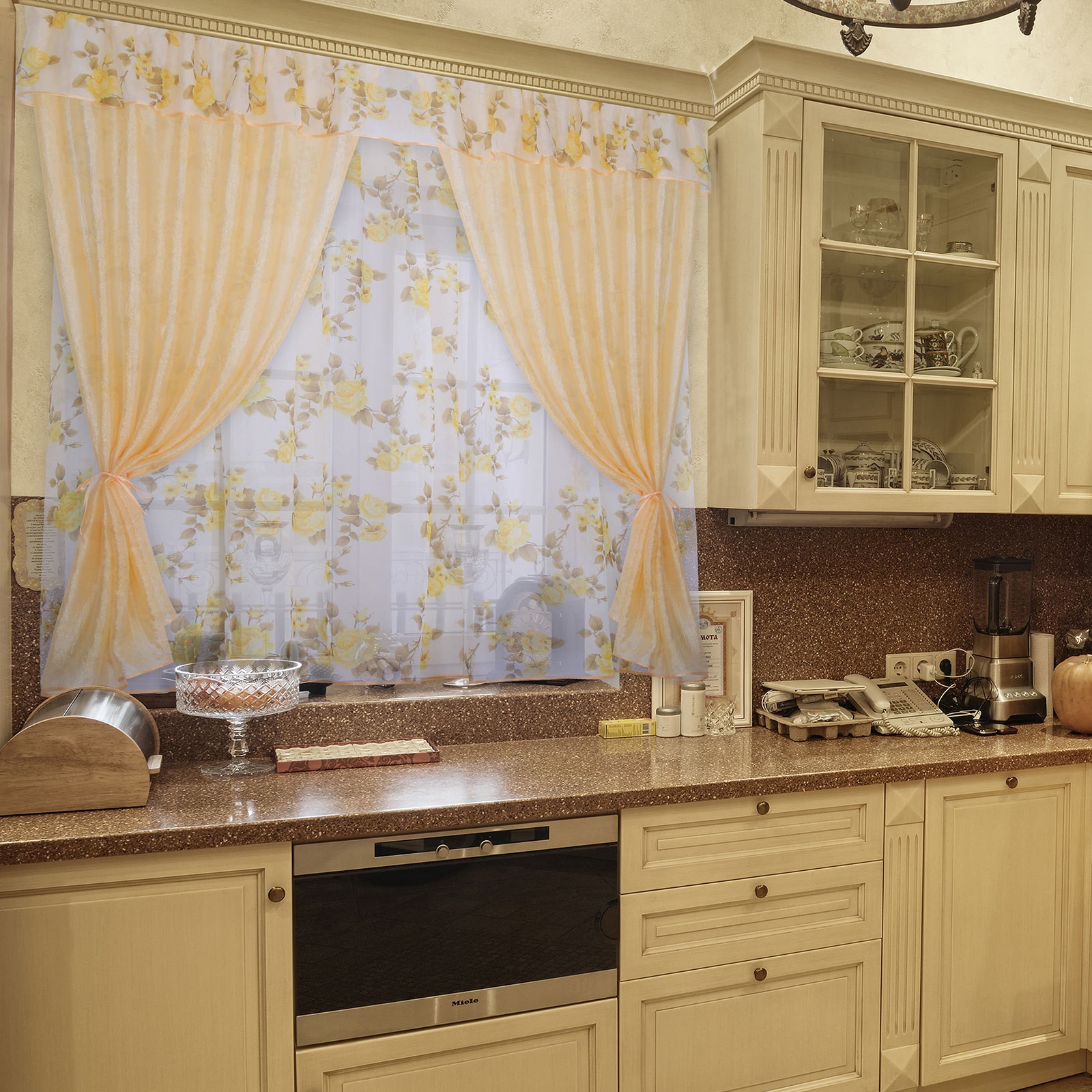 rideaux pour cuisine beige