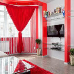 rideaux de types de photo de couleur rouge