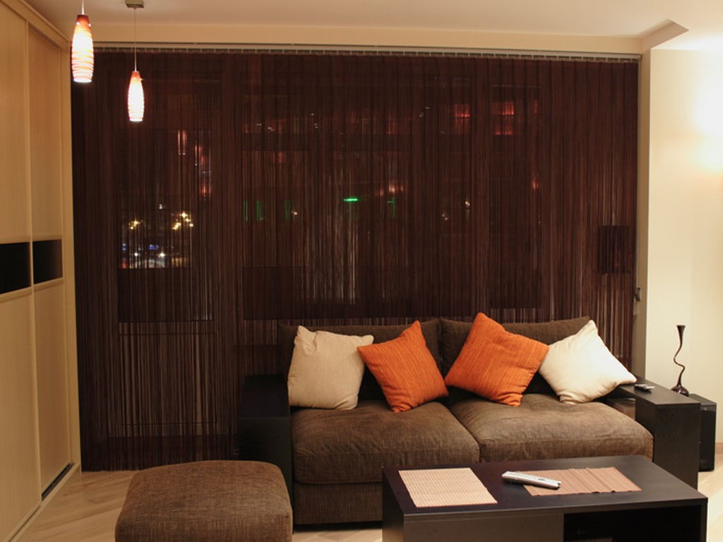 rideaux nouilles dans le salon