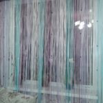 rideaux nouilles turquoise