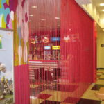 rideaux nouilles rouges