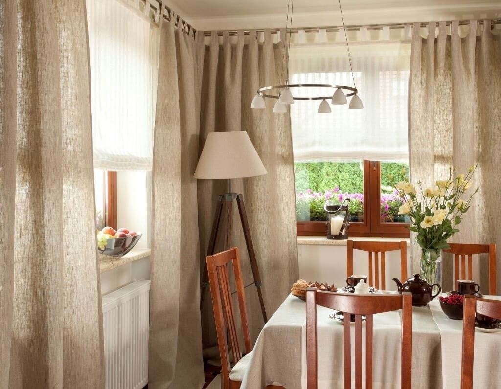 cortinas de esquina para la cocina