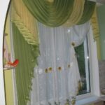 cortinas para la cocina verde con volantes