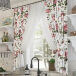 cortinas para la cocina con flores