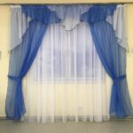 cortinas para la cocina azul