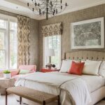 tende con ornamento in camera da letto
