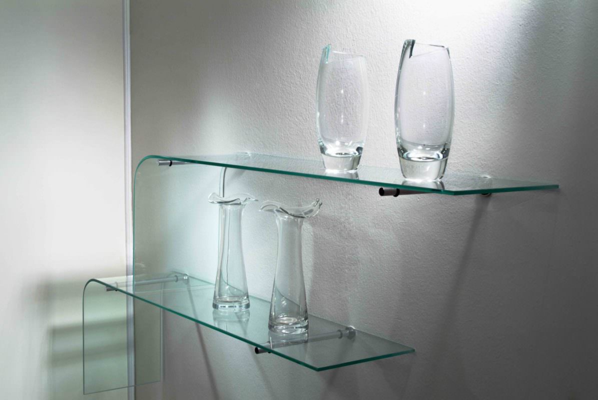 idées d'étagères murales en verre