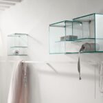 étagères en verre sur les options de photo de mur