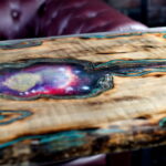 photo de décoration de table en résine époxy