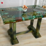 photo de conception de table en résine époxy