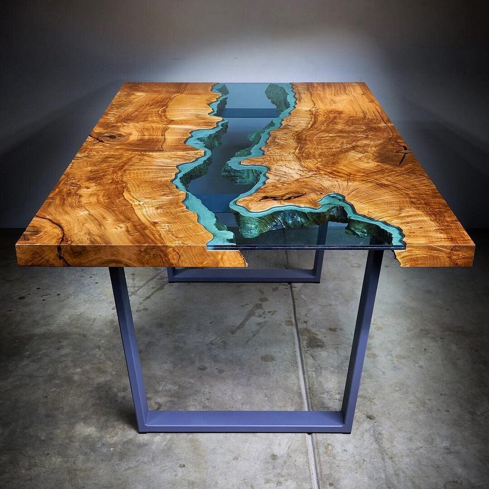 idées de photo de table en résine époxy