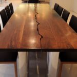 photo de décoration de table en bois massif