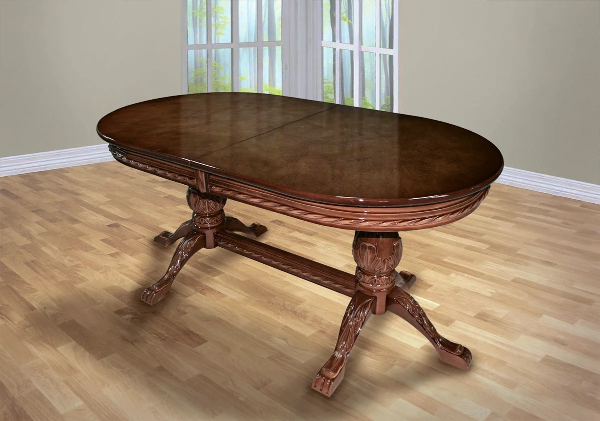 table ovale en bois massif