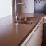 plan de travail de cuisine marron
