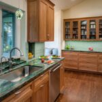 plan de travail de cuisine vert