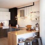 plan de travail de cuisine en bois clair