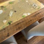 plan de travail de cuisine avec du sable
