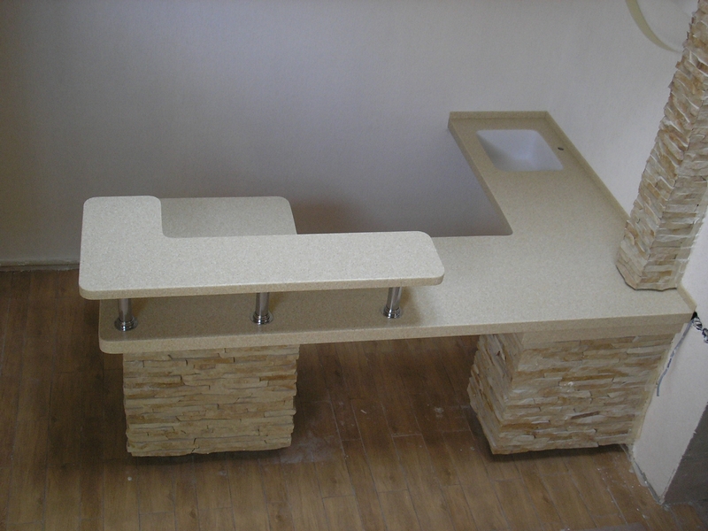 plan de travail en plaques de plâtre