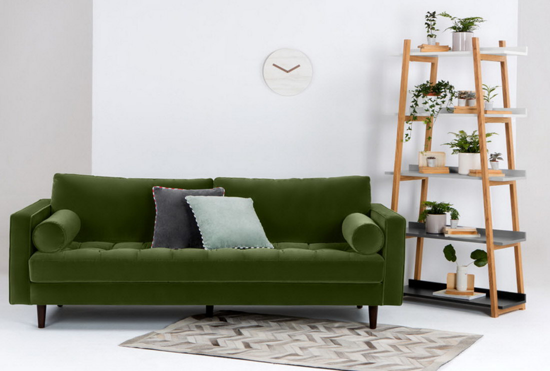 idées de design de canapé vert foncé