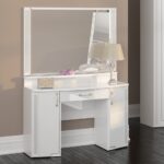 coiffeuse blanche avec grand miroir