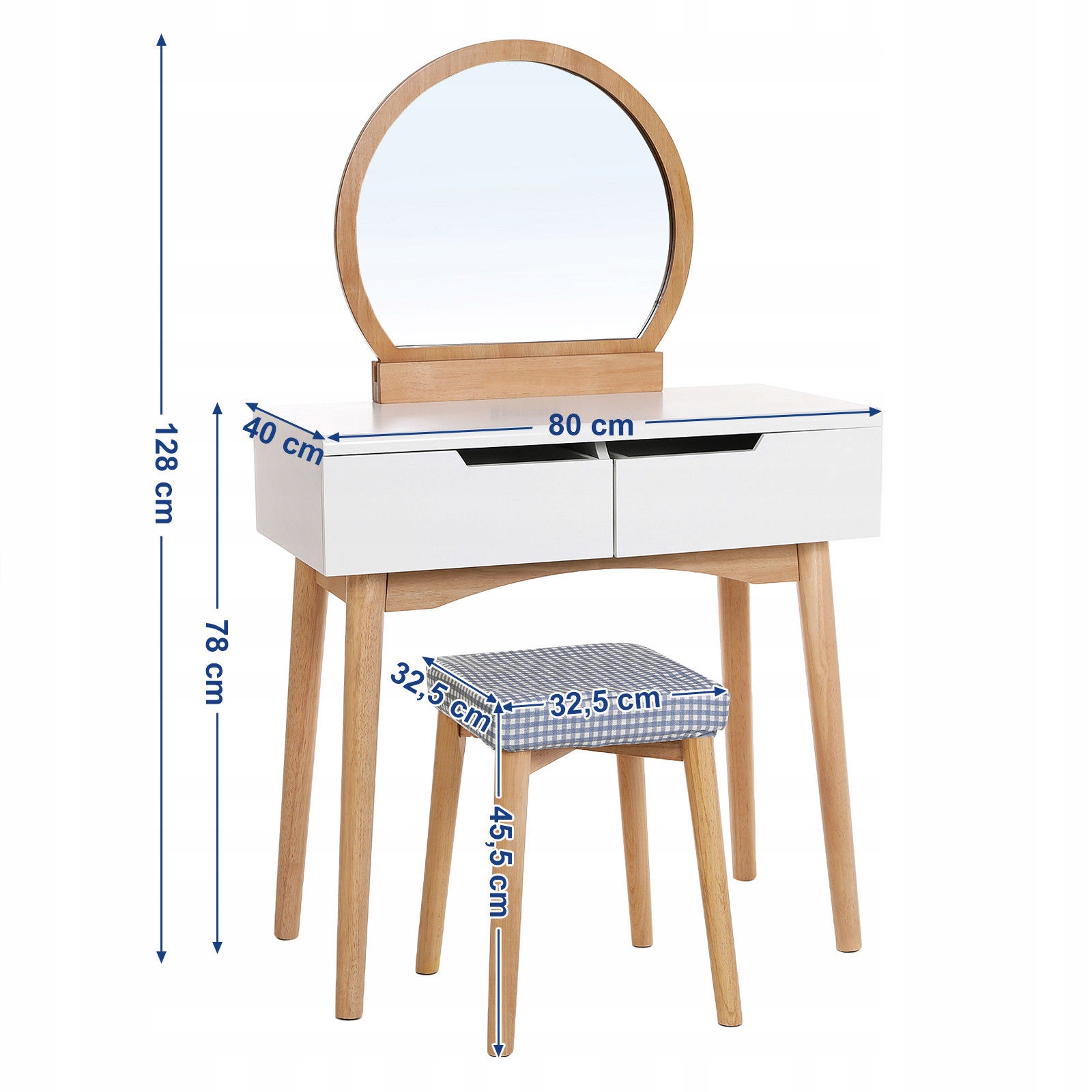 dimensions de la coiffeuse