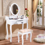 coiffeuse blanche ronde