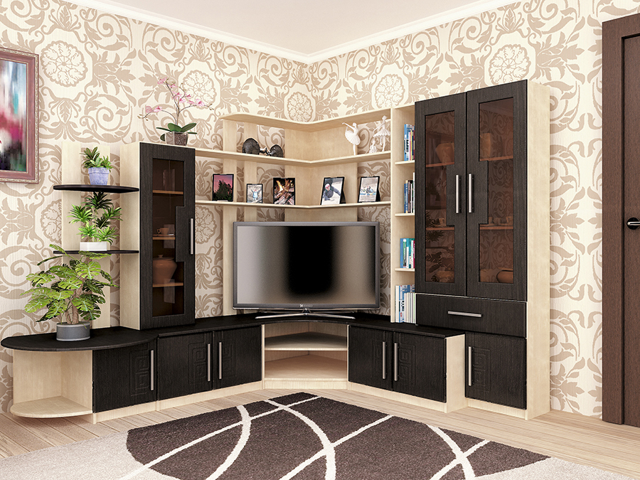 Eckmöbelwände im Wohnzimmer