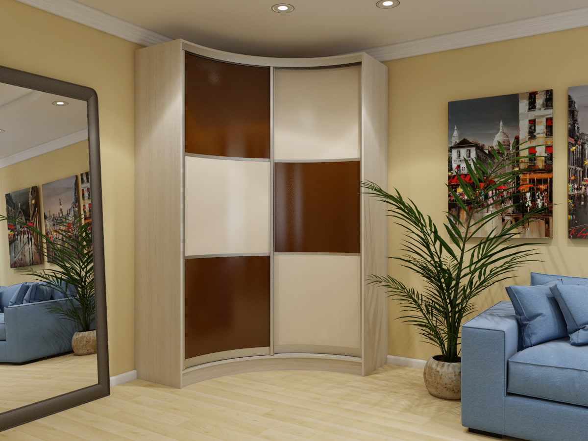armoire d'angle dans le salon