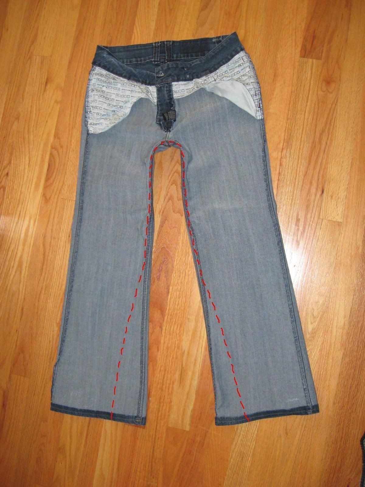 Verwandle die Schlaghose in eine gerade Hose
