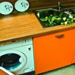 machine à laver dans la cuisine