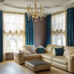 rideaux viennois turquoise