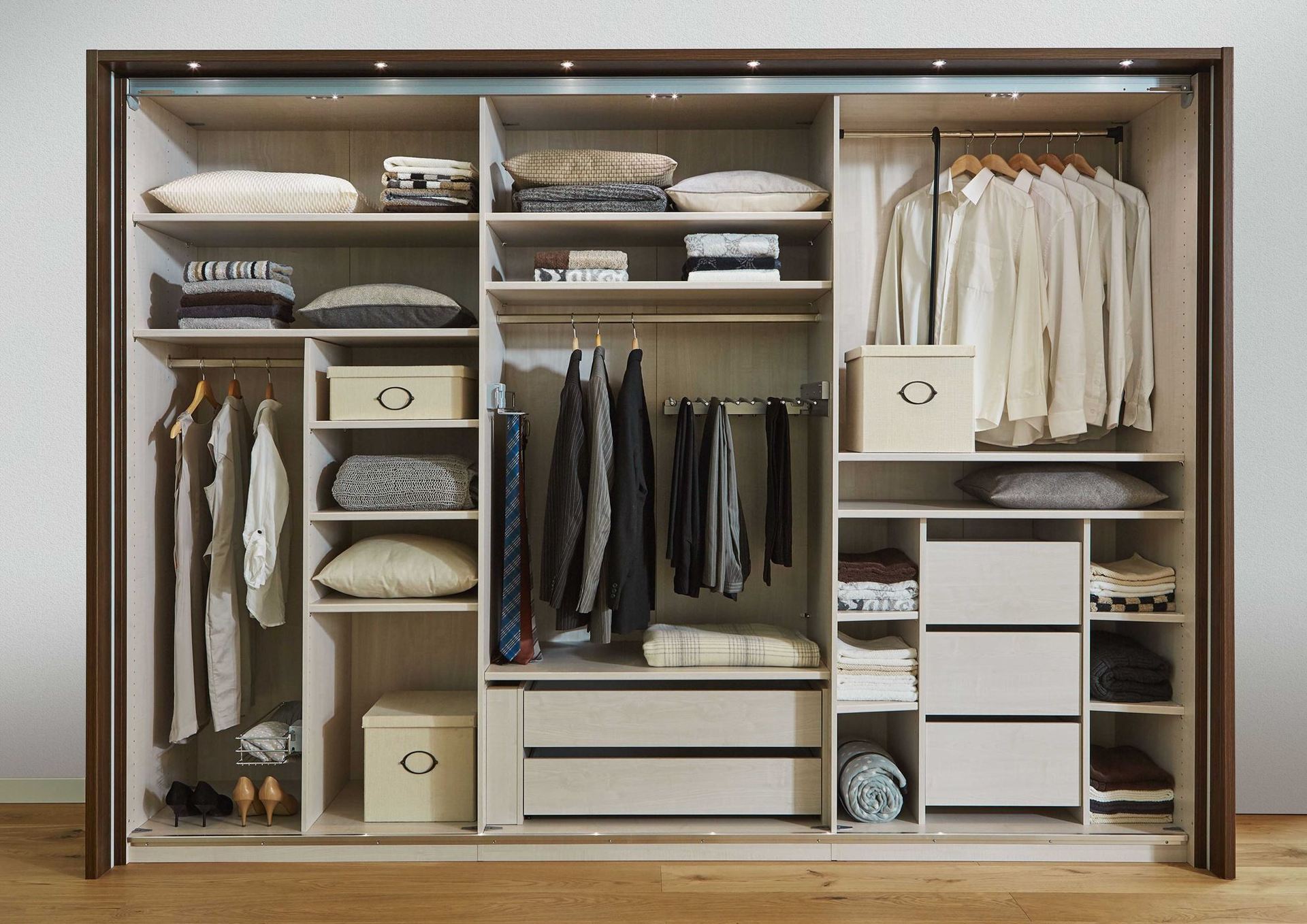 shelves and drawers in the closet