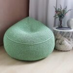 pouf in maglia verde pera