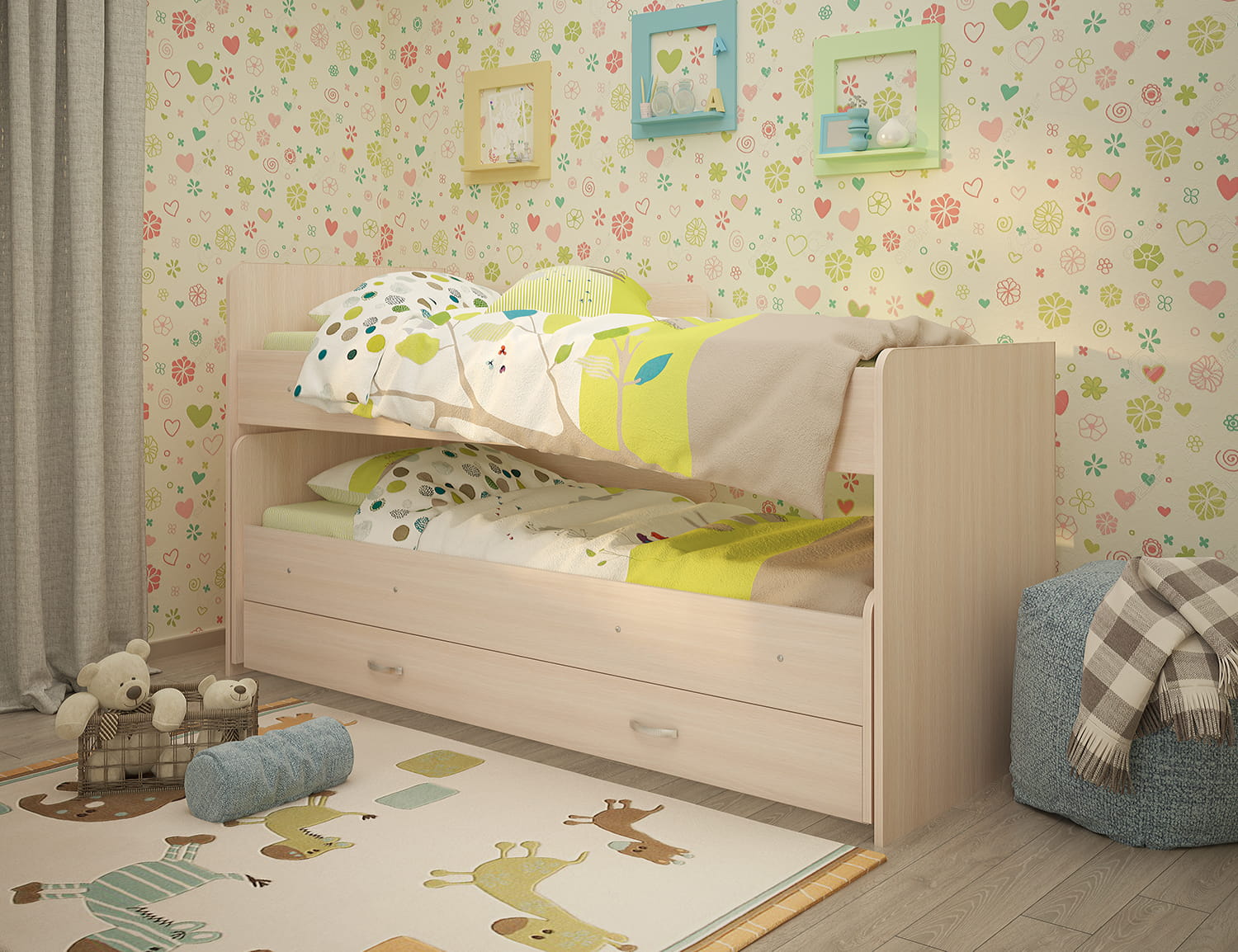 lit en bois massif