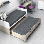 lit gigogne avec matelas gris