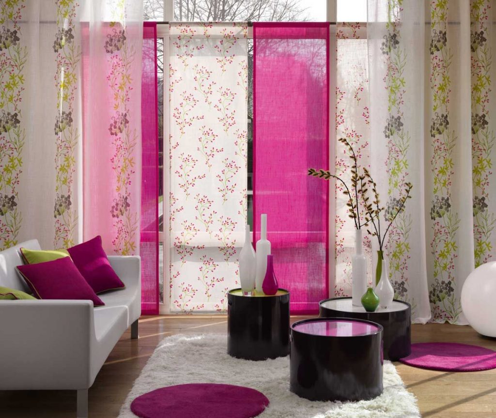 bright curtains in the living room