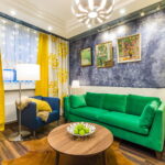 canapé vert dans la photo de décoration intérieure