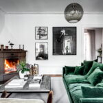 canapé vert dans la photo de décoration intérieure