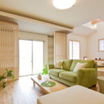 canapé vert dans les types d'idées d'intérieur