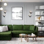 canapé vert dans la décoration intérieure