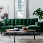 canapé vert dans la photo de design d'intérieur