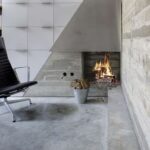 lareira de móveis de concreto