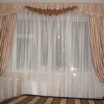 beige curtains with peach