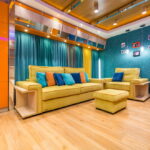 màu sắc của rèm cho nội thất giấy dán tường